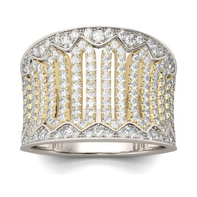 Jeulia Two Tone Sterling Silver Women's Band