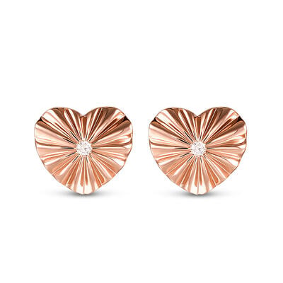 Jeulia "Love Edge" Heart Sterling Silver Children's Earrings