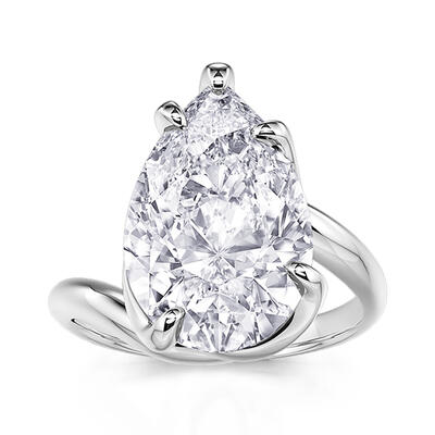 Jeulia Anillo de Compromiso Solitario con Torsión Simple y Corte de Pera