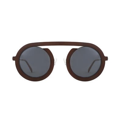 Jeulia "Freestyle" Round Brown Polarized Unisex Sunglasses