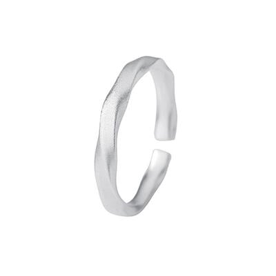 Jeulia Alliance Bague pour homme Ajustable Torsadé Texture mate Argent Sterling