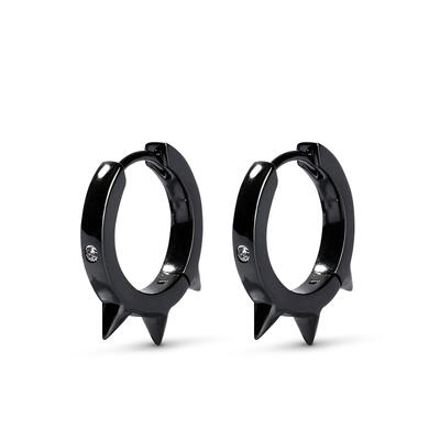 Jeulia "Spiked Out" Sterling Silver Hoop Earrings