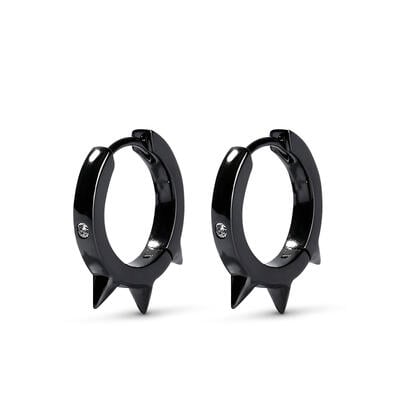 Jeulia "Spiked Out" Sterling Silver Hoop Earrings