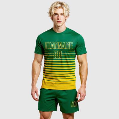 Team Custom Soccer Uniforms – Gradient Line Sublimation with Logo/Number Printing