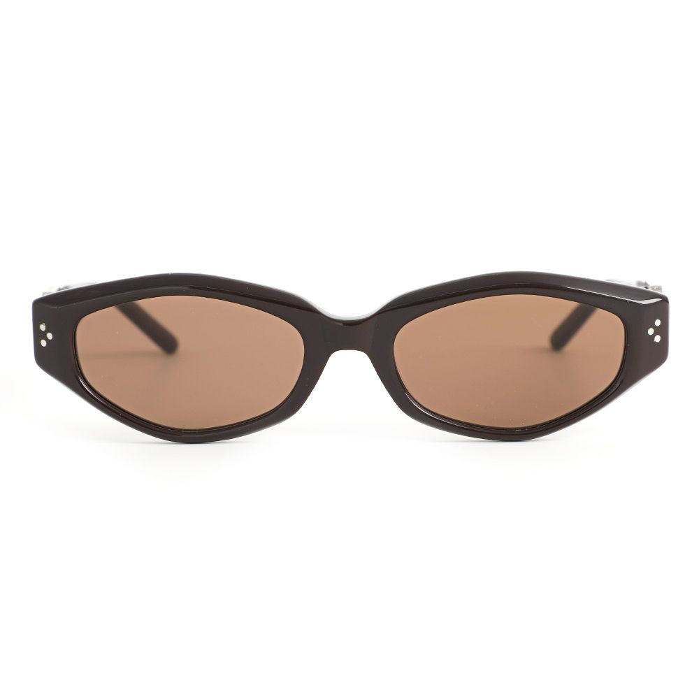 Camila Brown Oval Sunglasses