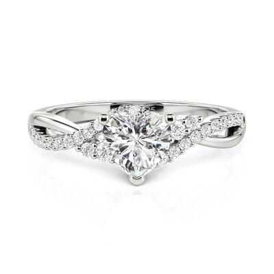 Jeulia Bypass Twist Heart Shaped Engagement Ring
