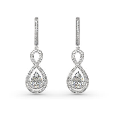 Jeulia "Infinity Love" Pear Cut Sterling Silver Earrings