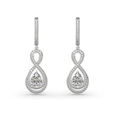 Jeulia "Infinity Love" Pear Cut Sterling Silver Earrings
