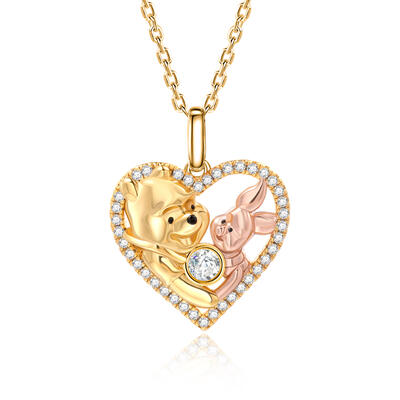 Jeulia Fine Custom Bear Pals Birthstone Necklace