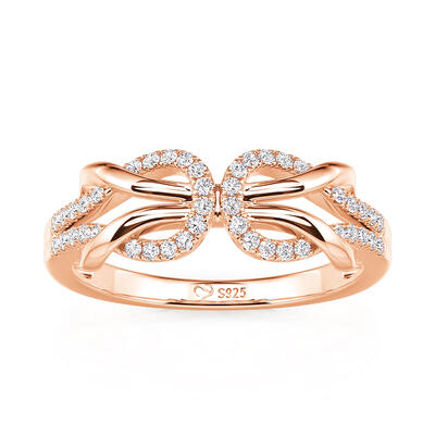 Jeulia Classic Rose Gold Infinity Wedding Band
