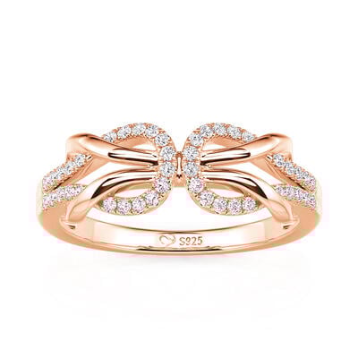 Jeulia Anillo de Boda Infinito Clásico en Oro Rosa