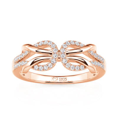 Jeulia Classic Rose Gold Infinity Wedding Band