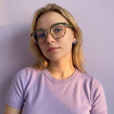 Harte Yellow Cat Eye Glasses