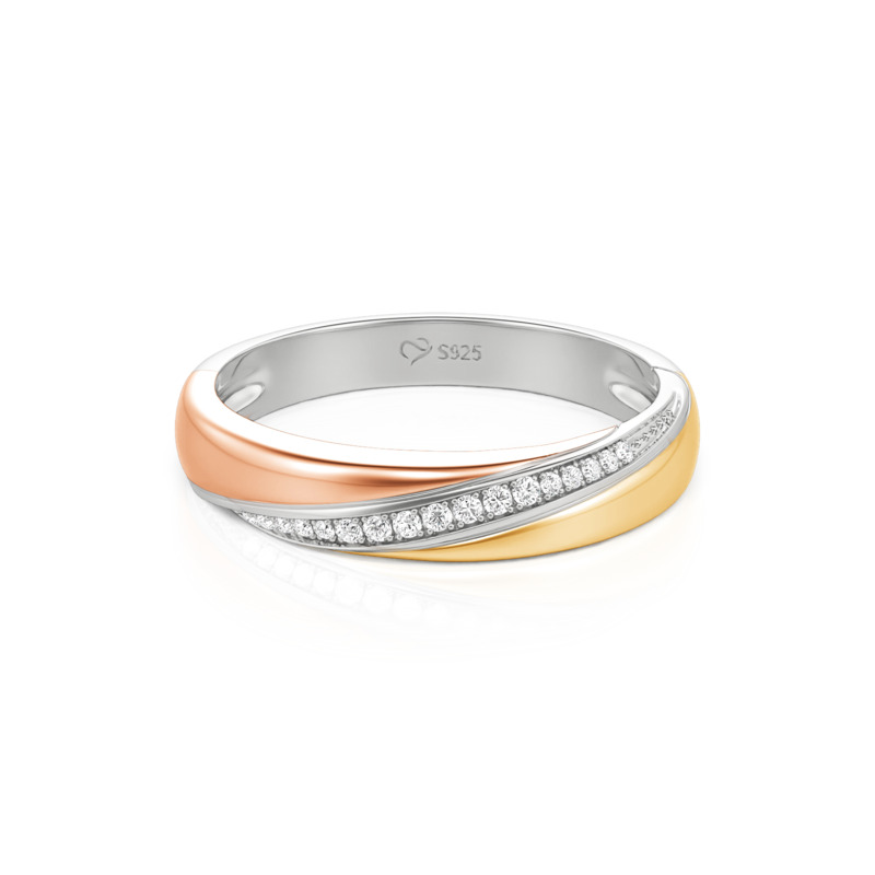 Jeulia Alliance Pavé Tricolore Classique pour Femme
