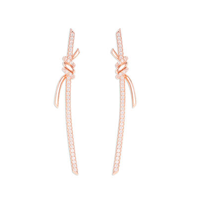 Jeulia Knot Design Sterling Silver Earrings