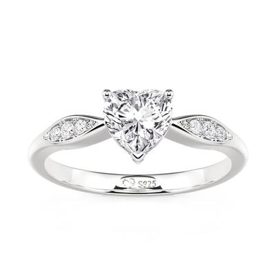 Jeulia Classic Heart Promise Ring Sterling Silver