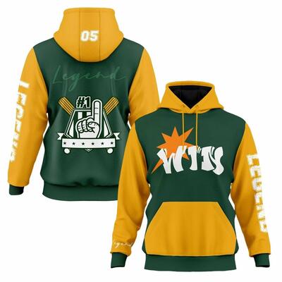 Custom Gold & Green Hoodie - Personalized with Name, Number & Logo