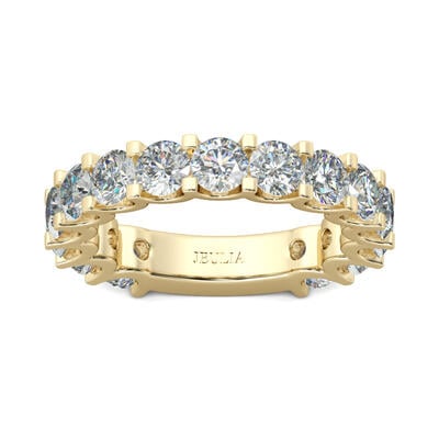 Jeulia Gold Tone Bar Setting Sterling Silver Women's Band