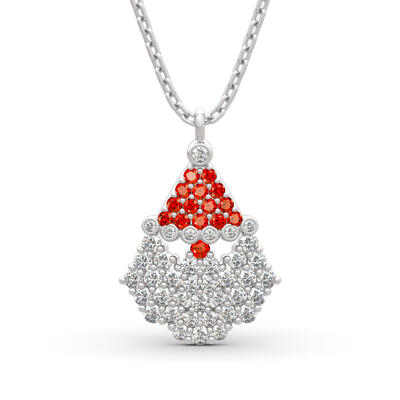 Jeulia "Santa Claus" Sterling Silver Necklace