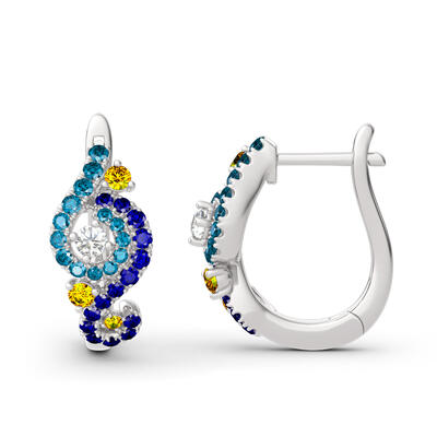 Jeulia "Dreamy Secret" The Starry Night Inspired Sterling Silver Earrings