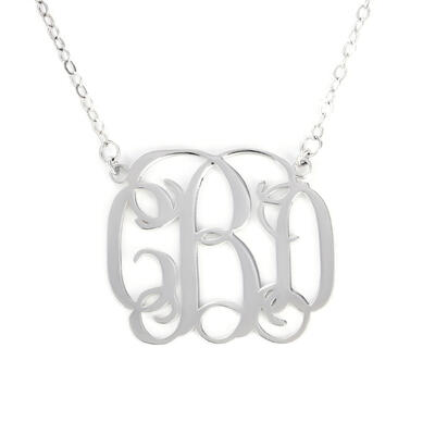 Jeulia Classic Sterling Silver Monogram Necklace