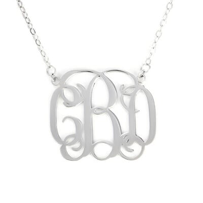 Jeulia Classic Sterling Silver Monogram Necklace
