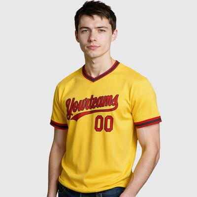 Custom Yellow Baseball Jersey with Personalized Number and Team Logo for Game Day Ready