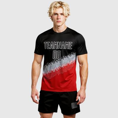 Custom Soccer Uniform Jersey – Gradient Geometric Shape Sublimation with Breathable Fabric for School Teams