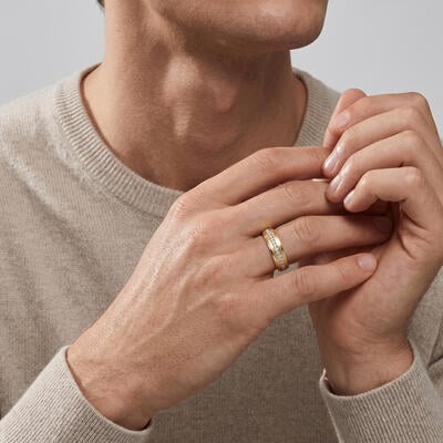 "Beyond the Time" Matte Brushed Men's Wedding Ring