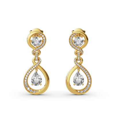 Jeulia Twist Design Sterling Silver Earrings