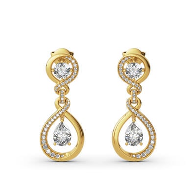 Jeulia Twist Design Sterling Silver Earrings