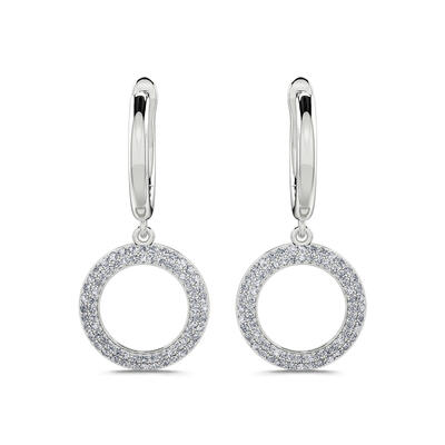 Jeulia Shimmering Circlet Sterling Silver Earrings