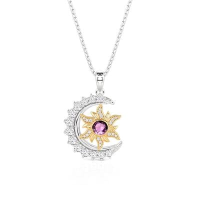 Jeulia Custom Sun Moon and Stars Necklace with Birthstone