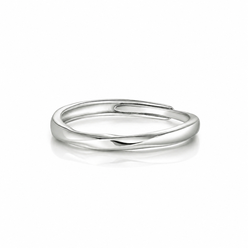 Jeulia Minimalistischer Twist verstellbarer offener Ring für Damen