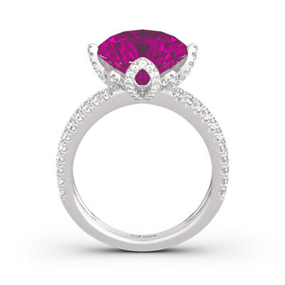 Jeulia Flower Design Round Cut Sterling Silver Ring