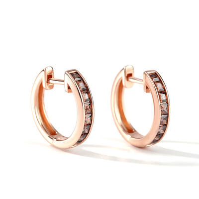 Jeulia Classic Princess Cut Sterling Silver Hoop Earrings