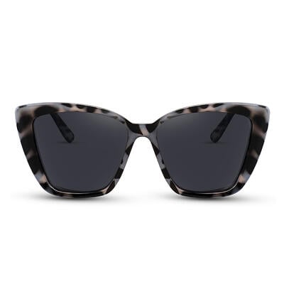 Jeulia "Rockstar" Cat Eye Black Tortoise Polarized Unisex Sunglasses