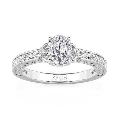 Jeulia Celtic Knot Floral Engagement Ring Sterling Silver