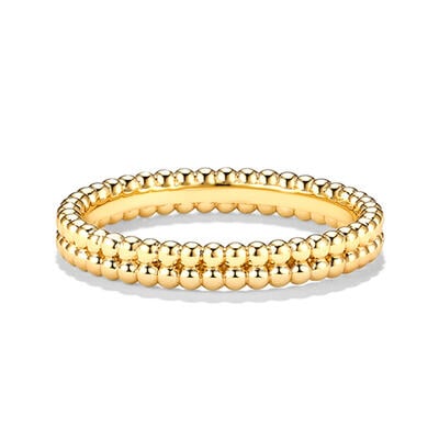 Jeulia Everyday Simple Gold Double-Row Beaded Ring