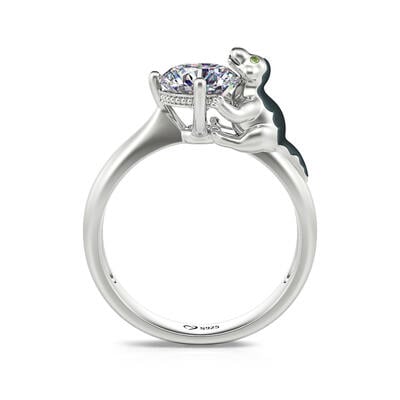 Jeulia Hug Me "Swift Seizer" Raptor Round Cut Sterling Silver Ring