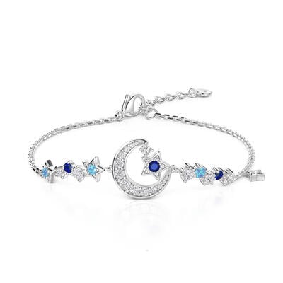 Jeulia Luna Astra Moon and Star Charm Bracelet