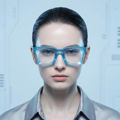 Bronte Blue Square Glasses