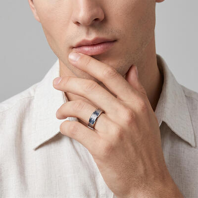 "Gears of Destiny" 8mm Ceramic Men's Wedding Ring