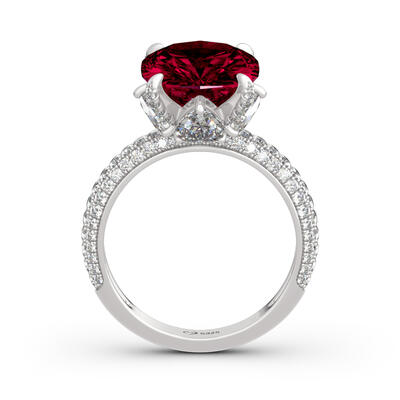 Jeulia Classic Cushion Cut Sterling Silver Ring