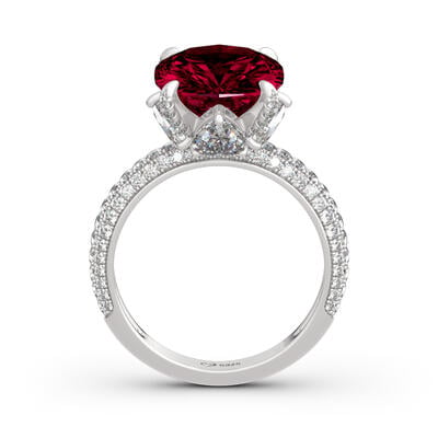 Jeulia Anillo clásico de plata de ley de talla cojín