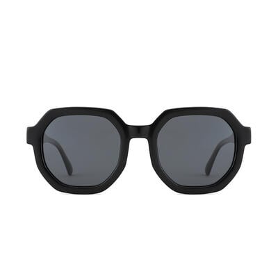 Jeulia "Sunshine" Geometric Black Polarized Unisex Sunglasses