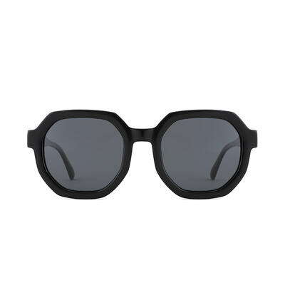 Jeulia "Sunshine" Geometric Black Polarized Unisex Sunglasses