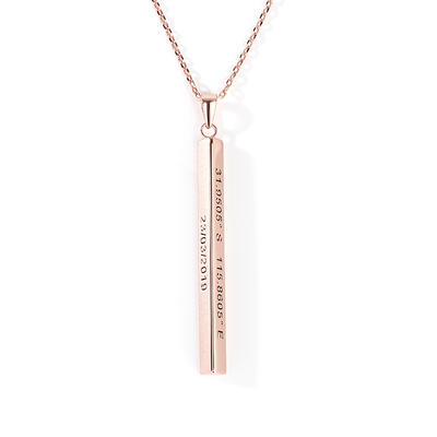 Jeulia "Our Destiny" Vertical 3D Bar Necklace