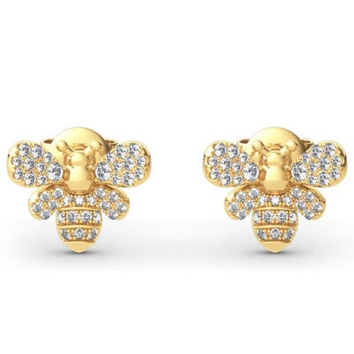 Jeulia Bee Design Sterling Silver Earrings