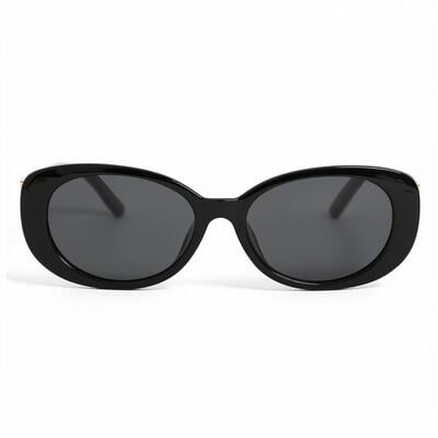 Andrew Black Oval Sunglasses